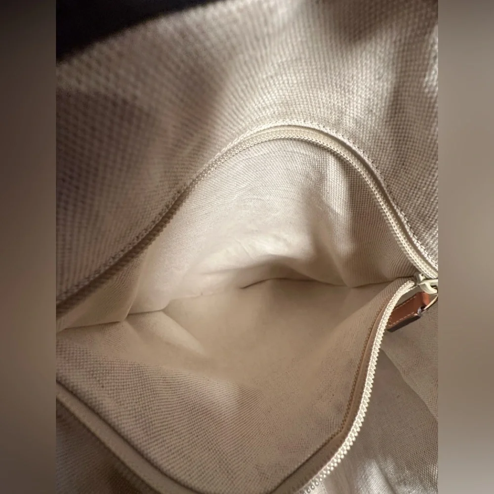 Authentic Gucci Black Nylon Tote Bag with brown leather shoulder straps. - Picture 8 of 12